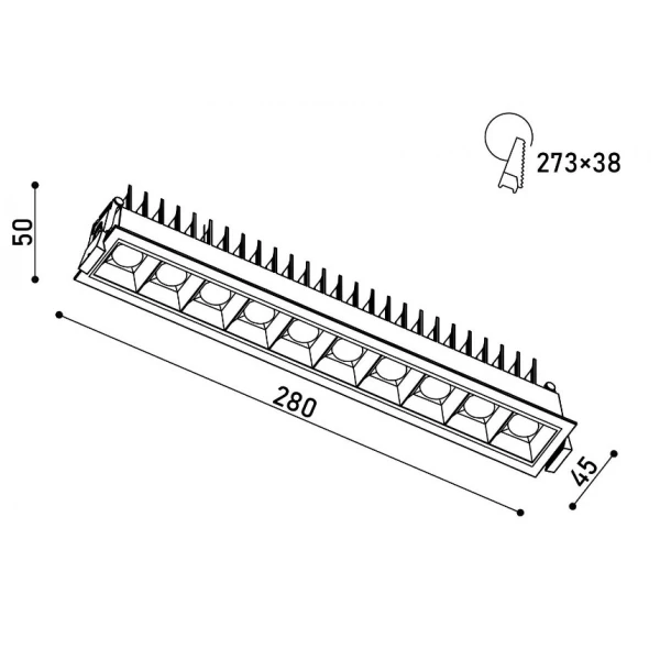 Світильник точковий врізний KLOODI KD-1020Q 3K BK - Фото 4