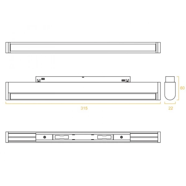 Магнітний трековий світильник KLOODI KDMG-MOON315 12W 3K BK - Фото 2
