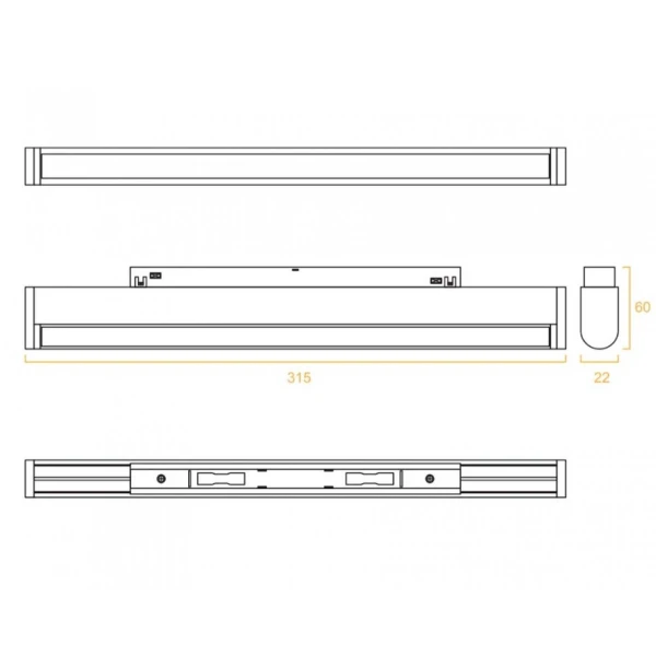 Магнітний трековий світильник KLOODI KDMG-MOON315 12W 4K BK - Фото 2
