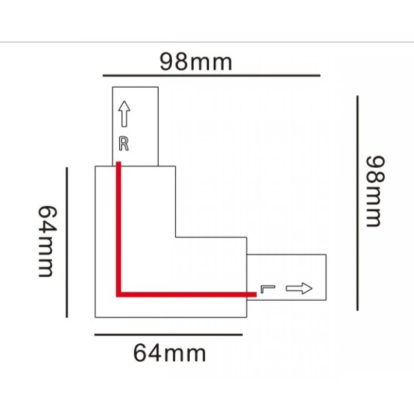 З`єднання кутове 90° ліве, біле KDTR-263 L WH Kloodi - Фото 2