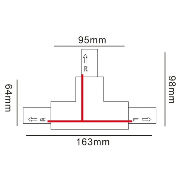 З`єднання Т-подібне ліве, чорне KDTR-264 L1 BK Kloodi - Фото 2