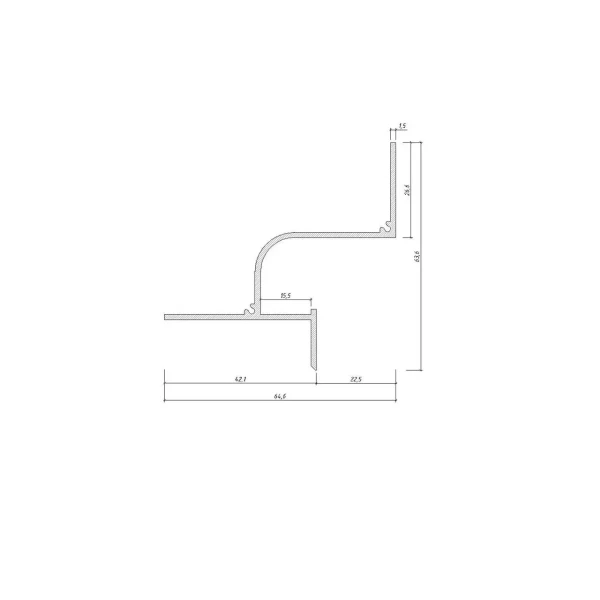 Алюмінієвий врізний профіль АПТШ-21 без розсіювача (Ціна за 1 м.п.) - Фото 2