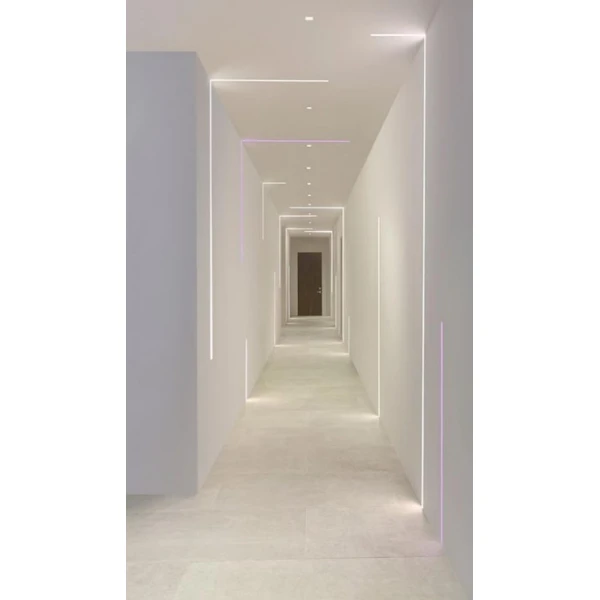 Алюмінієвий врізний профіль під шпаклівку KLP1010 для LED стрічок, з розсіювачем KLOODI 3м. (Ціна за 1 штуку) - Фото 6