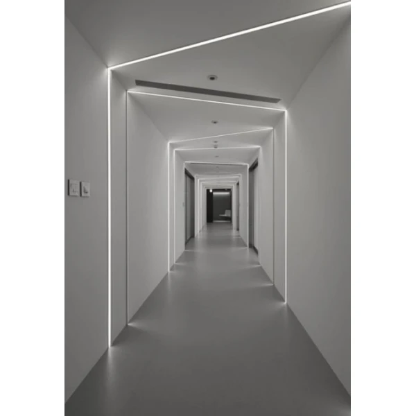 Алюмінієвий врізний профіль під шпаклівку KLP1010 для LED стрічок, з розсіювачем KLOODI 3м. (Ціна за 1 штуку) - Фото 5