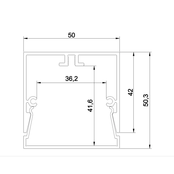 Алюмінієвий бокс BOX5050 KLOODI для блоків живлення 2 м (Ціна за 1 штуку) - Фото 2