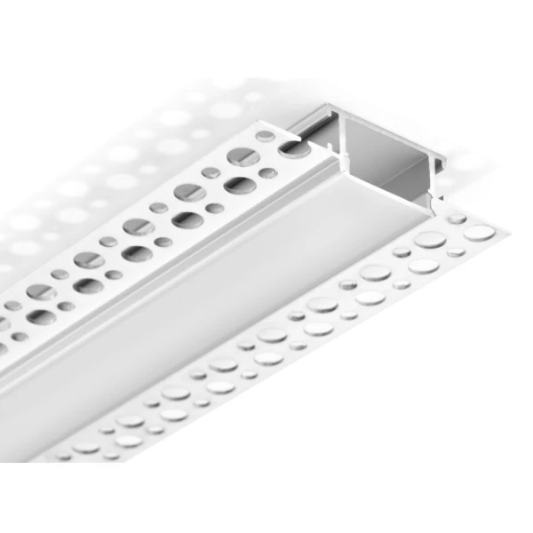 Алюмінієвий врізний профіль під шпаклівку KLP2110TR для LED стрічок, з розсіювачем KLOODI 3м. (Ціна за 1 штуку) - Фото 1