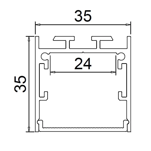Алюмінієвий профіль KLP3535 KLOODI для LED стрічок, з розсіювачем накладного та підвісного монтажу 2м. (Ціна за 1 штуку) - Фото 2
