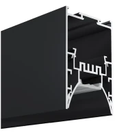 Kloodi KLP5080 BK 53,8*80 (мм). Підвісний алюмінієвий профіль для LED стрічок із вставкою з ефектом "антиблік" 2,5 м (Ціна за 1 штуку)