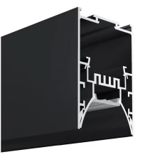 Kloodi KLP5080 BK 53,8*80 (мм). Підвісний алюмінієвий профіль для LED стрічок із вставкою з ефектом "антиблік" 2,5 м (Ціна за 1 штуку)