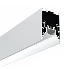 Kloodi KLP5080 53,8*80 (мм). Підвісний алюмінієвий профіль для LED стрічок з розсіювачем та вставкою з ефектом "антиблік" 2,5 м (Ціна за 1 штуку)