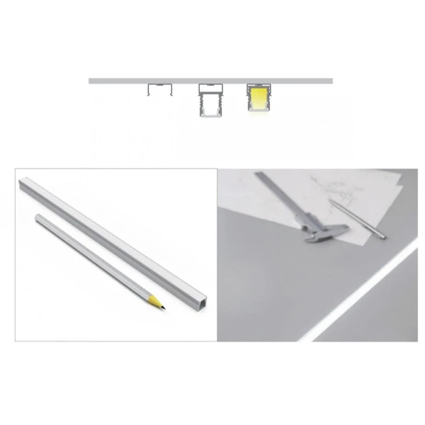 Алюмінієвий профіль KLP0809_2 KLOODI для LED стрічок, з розсіювачем накладного та підвісного монтажу 2м. (Ціна за 1 штуку) - Фото 6