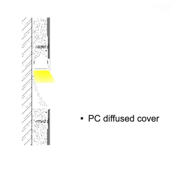 Алюмінієвий профіль KLP082_3 WH KLOODI для LED стрічок, з розсіювачем врізного монтажу під шпаклівку 3м. (Ціна за 1 штуку) - Фото 3