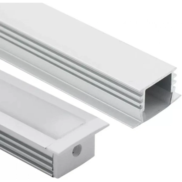 Алюмінієвий профіль KLP1612KR_2 KLOODI для LED стрічок, з розсіювачем врізного монтажу 2м. (Ціна за 1 штуку) - Фото 6