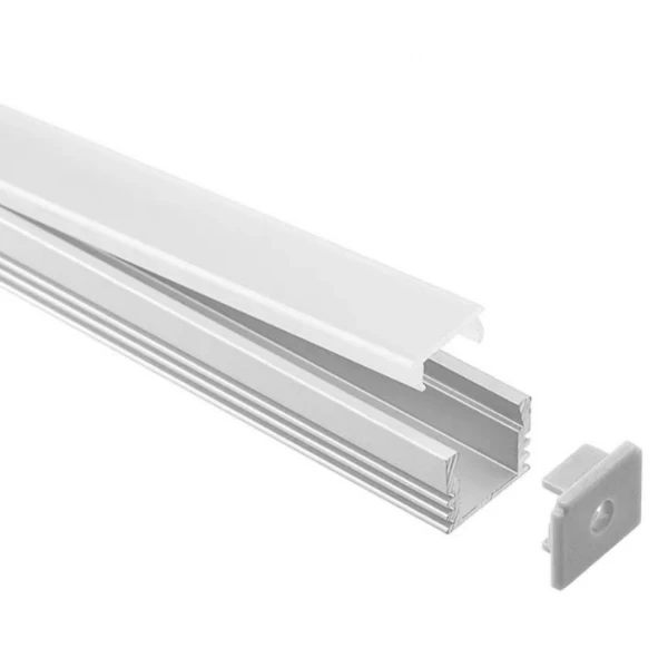 Алюмінієвий профіль KLP1612_2 KLOODI для LED стрічок, з розсіювачем накладного та підвісного монтажу 2м. (Ціна за 1 штуку) - Фото 6