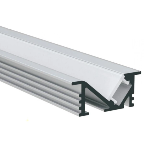 Алюмінієвий профіль KLP2009_3 KLOODI для LED стрічок, з розсіювачем врізного монтажу 3м. (Ціна за 1 штуку) - Фото 1