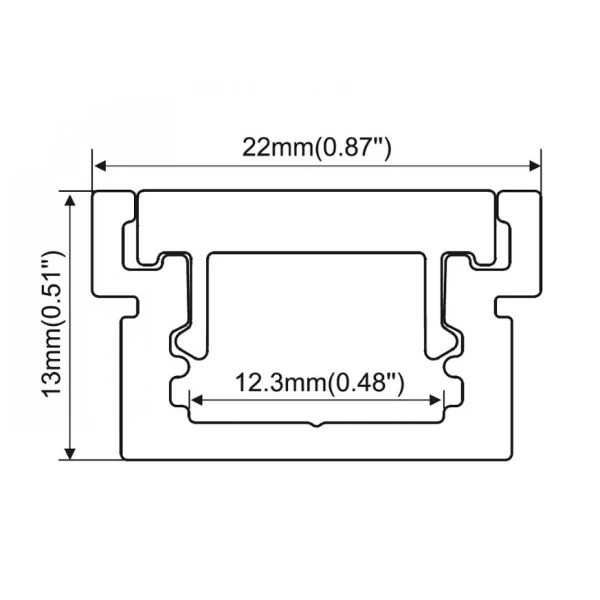 Алюмінієвий профіль KLP2213_2 KLOODI для LED стрічок, з розсіювачем підлогового монтажу 2м. (Ціна за 1 штуку) - Фото 2