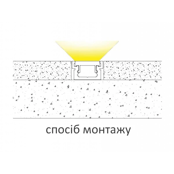 Алюмінієвий профіль KLP2213_2 KLOODI для LED стрічок, з розсіювачем підлогового монтажу 2м. (Ціна за 1 штуку) - Фото 8