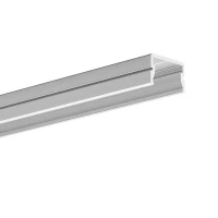 KLUS SILER 19*12 (мм). Накладний алюмінієвий профіль для LED стрічок, з розсіювачем. (Ціна за 1 м.п.)