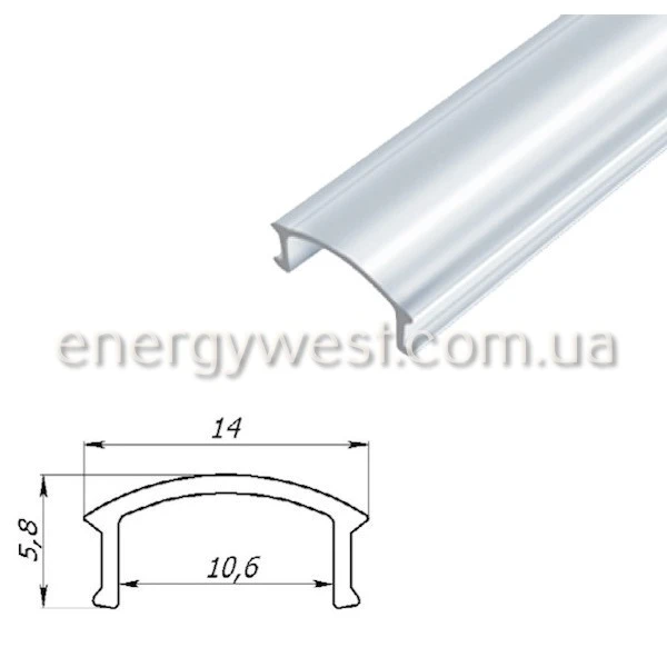 Алюмінієвий накладний профіль ЛП12 для LED стрічок, з розсіювачем LP. (Ціна за 1 м.п.) - Фото 5