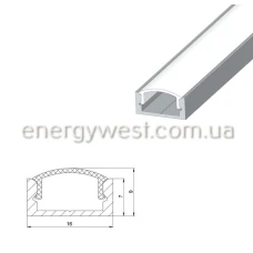 LP ЛП7 16*7 (мм). Накладний профіль для LED стрічок, з розсіювачем LP. (Ціна за 1 м.п.)