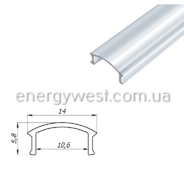 Алюмінієвий накладний профіль ЛП7 для LED стрічок, з розсіювачем LP. (Ціна за 1 м.п.) - Фото 5