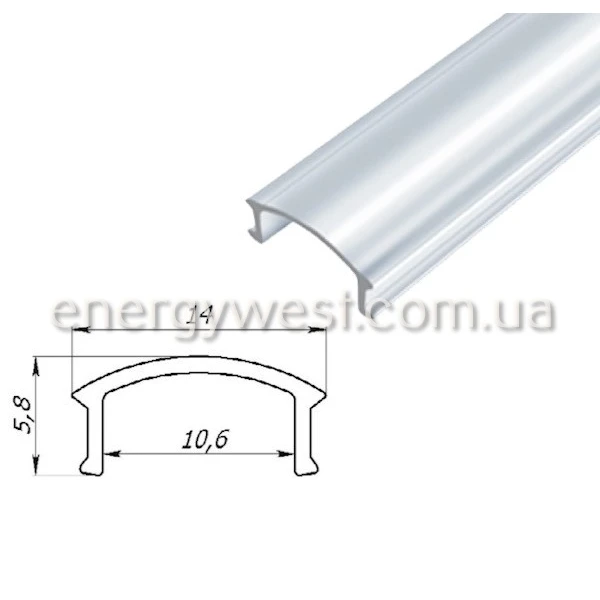 Алюмінієвий накладний профіль ЛПС17 для LED стрічок, з розсіювачем LP. (Ціна за 1 м.п.) - Фото 9