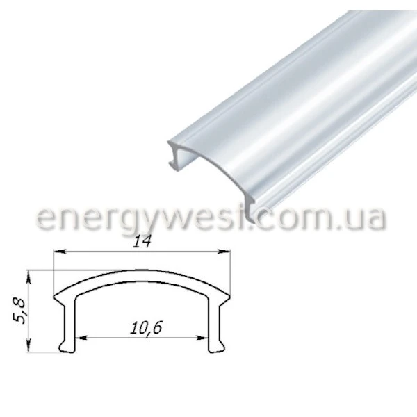 Алюмінієвий врізний профіль ЛПВ12 для LED стрічок, з розсіювачем LP. (Ціна за 1 м.п.) - Фото 5