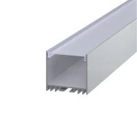 LP ЛС40 43,6*40 (мм). Накладний широкий алюмінієвий профіль для LED стрічок, з розсіювачем, LP. (Ціна за 1 м.п.)