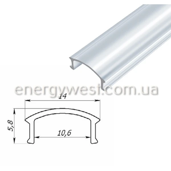 Алюмінієвий профіль ЛСК для LED стрічок, з розсіювачем LP. (Ціна за 1 м.п.) - Фото 6