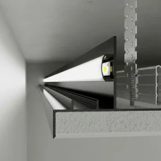 АПТШ-50 70*55,5 (мм). Профіль тіньового шва з розсіювачем чорний 3 м. (Ціна за 1 м.п.)