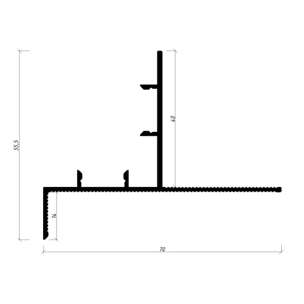 Алюмінієвий профіль тіньового шва з розсіювачем АПТШ-50 білий 3 м (Ціна за 1 м.п.) - Фото 2