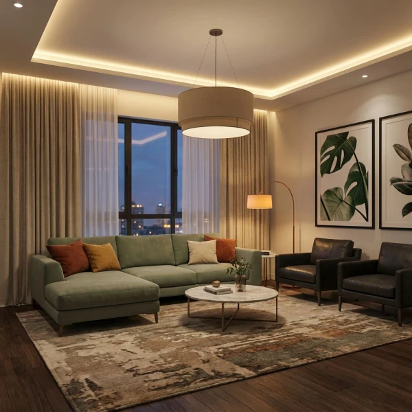 Вбудований карниз для гіпсокартону ГРАЦІЯ-2У LED ЛЮКС чорний, з розсіювачем Gracia-2u-led-lux-bl (Ціна за 1 м.п.) - Фото 6