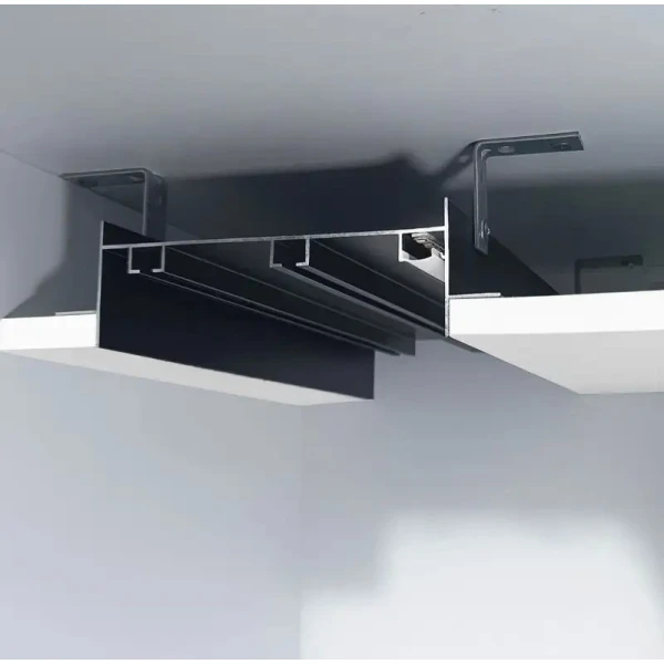 Вбудований карниз для гіпсокартону ГРАЦІЯ-2У LED ЛЮКС чорний, з розсіювачем Gracia-2u-led-lux-bl (Ціна за 1 м.п.) - Фото 14