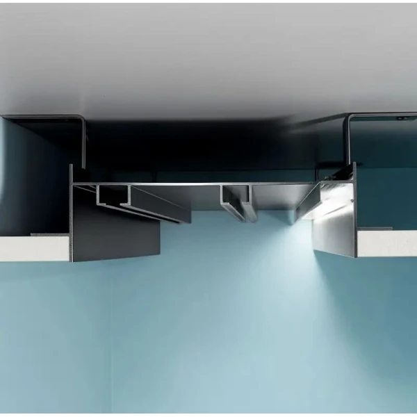 Вбудований карниз для гіпсокартону ГРАЦІЯ-2У LED ЛЮКС чорний, з розсіювачем Gracia-2u-led-lux-bl (Ціна за 1 м.п.) - Фото 16