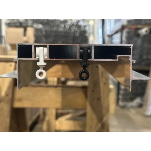 Швидкісний роликовий бігунок до дворядного карнизу прихованого монтажу BIG, білий/чорний 1шт. KPM172-53-big - Фото 5