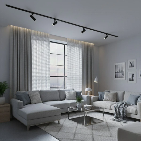 Дворядний карниз прихованого монтажу з led-підсвіткою, чорний, з розсіювачем KPM172-53-bl 172*53 (мм). (Ціна за 1 м.п.) / (Кратність замовлення: 3м) - Фото 4