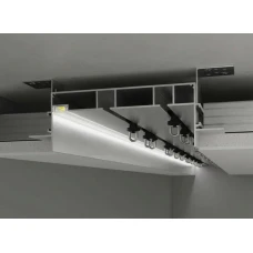 KPM172-53-sl 172*53 (мм). Дворядний карниз прихованого монтажу з led-підсвіткою без покриття, з розсіювачем. (Ціна за 1 м.п.)