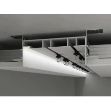 KPM172-53-wt 172*53 (мм). Дворядний карниз прихованого монтажу з led-підсвіткою, білий, з розсіювачем. (Ціна за 1 м.п.)