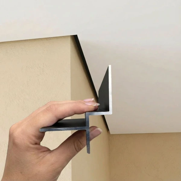 Алюмінієвий профіль тіньового шва без розсіювача чорний АПТШ-10 без розсіювача АПТШ-10 38,9*46,4 (мм) (Ціна за 1 м.п.) - Фото 3