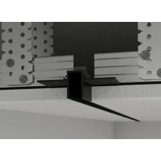 РПТШ-10 63,2*21,6 (мм). Роздільний профіль тіньового шва без розсіювача чорний 3 м. (Ціна за 1 м.п.)