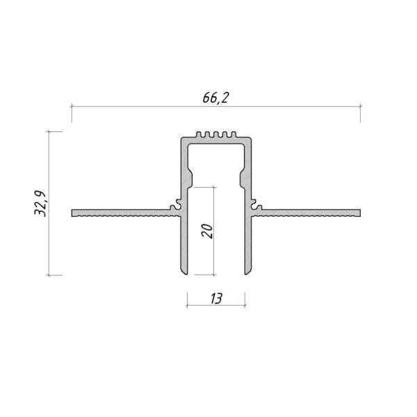 Алюмінієвий профіль тіньового шва з розсіювачем РПТШ-13 чорний 3 м (Ціна за 1 м.п.) - Фото 2