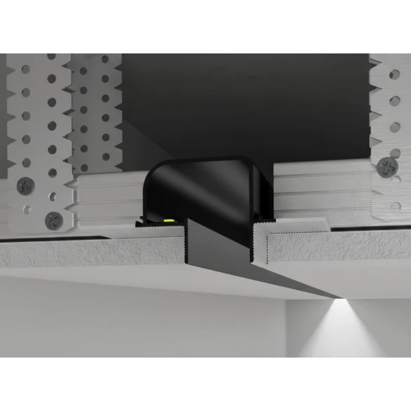 Алюмінієвий профіль тіньового шва без розсіювача РПТШ 22,5*37 чорний 3 м (Ціна за 1 м.п.) - Фото 1