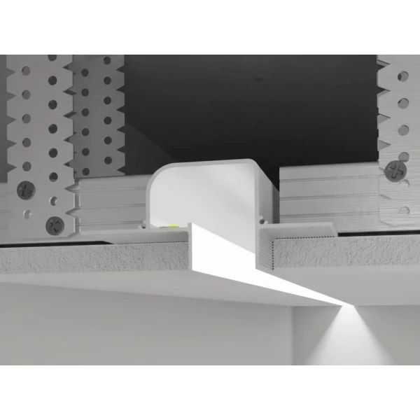 Алюмінієвий профіль тіньового шва без розсіювача РПТШ 22,5*37 білий 3 м (Ціна за 1 м.п.) - Фото 1