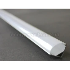 Кутовий профіль К2 16*16 (мм) для LED стрічок алюмінієвий, з овальним матовим розсіювачем. (Ціна за 1 м.п.)
