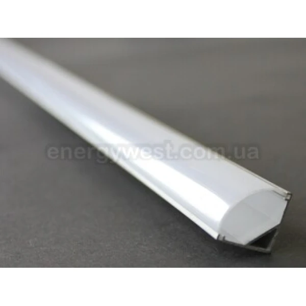 Алюмінієвий кутовий профіль К2 для LED стрічок, з овальним матовим розсіювачем. (Ціна за 1 м.п.) - Фото 1