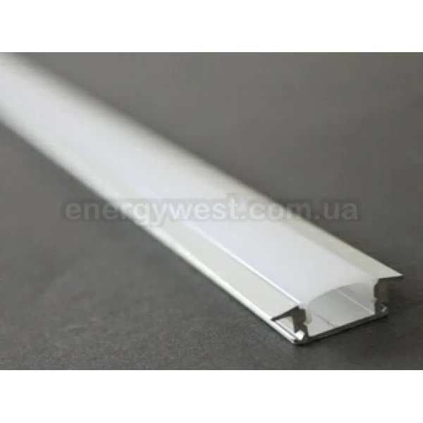 Алюмінієвий врізний профіль П1 для LED стрічок,з матовим розсіювачем. (Ціна за 1 м.п.) - Фото 1