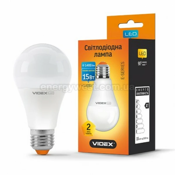 Світлодіодна лампа A65 15W E27 3000K Videx - Фото 2