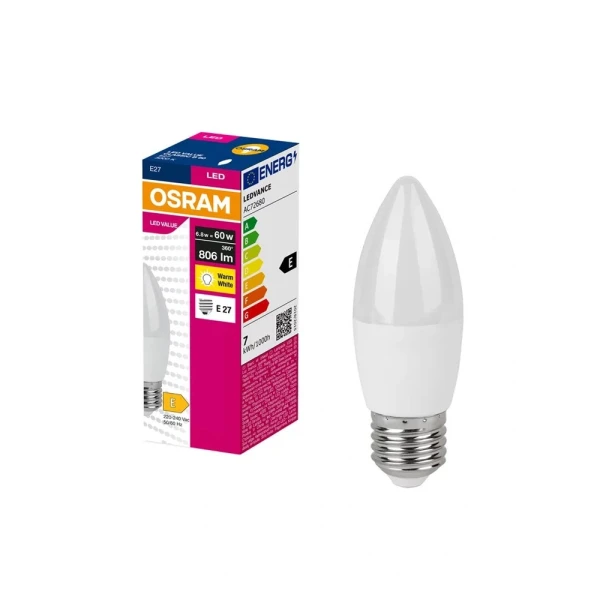 Світлодіодна лампочка Osram LED E27 6.8Вт 3000К 4099854545269 - Фото 3