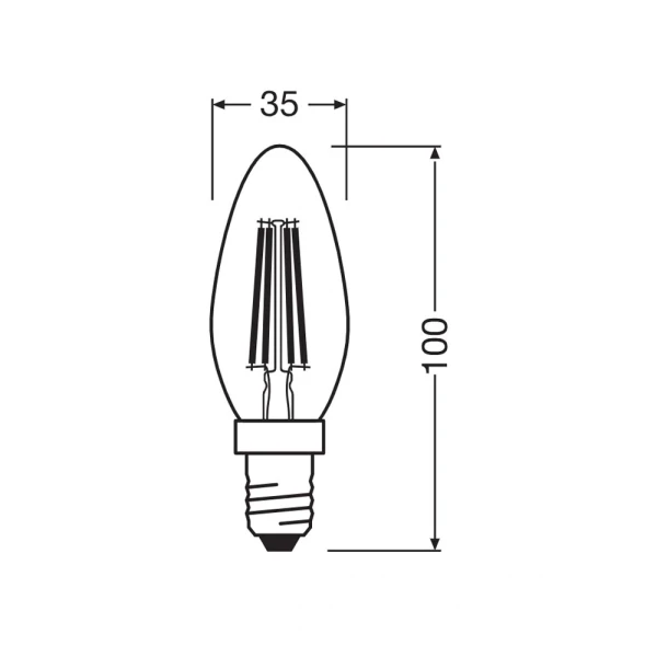 Світлодіодна лампочка Osram LED E14 C35 3.4Вт 4000К 4099854467189 - Фото 4