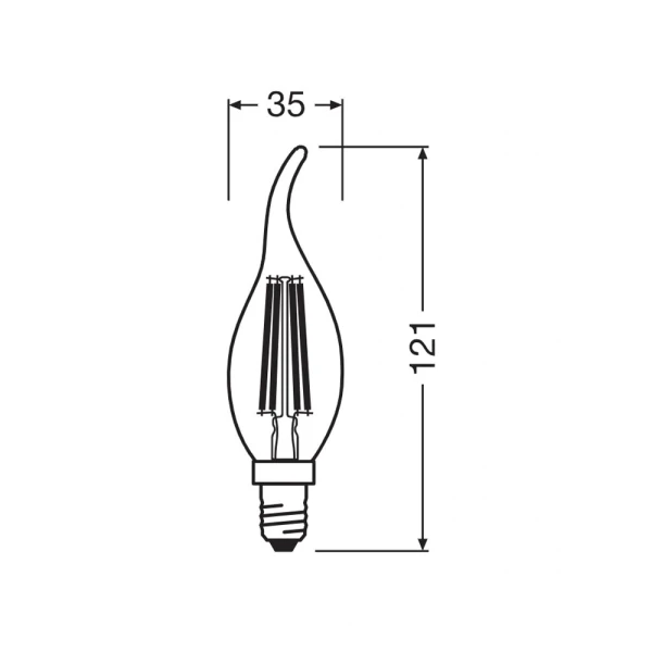Світлодіодна лампочка Osram LED E14 BA22 3.4Вт 4000К 4099854468810 - Фото 4